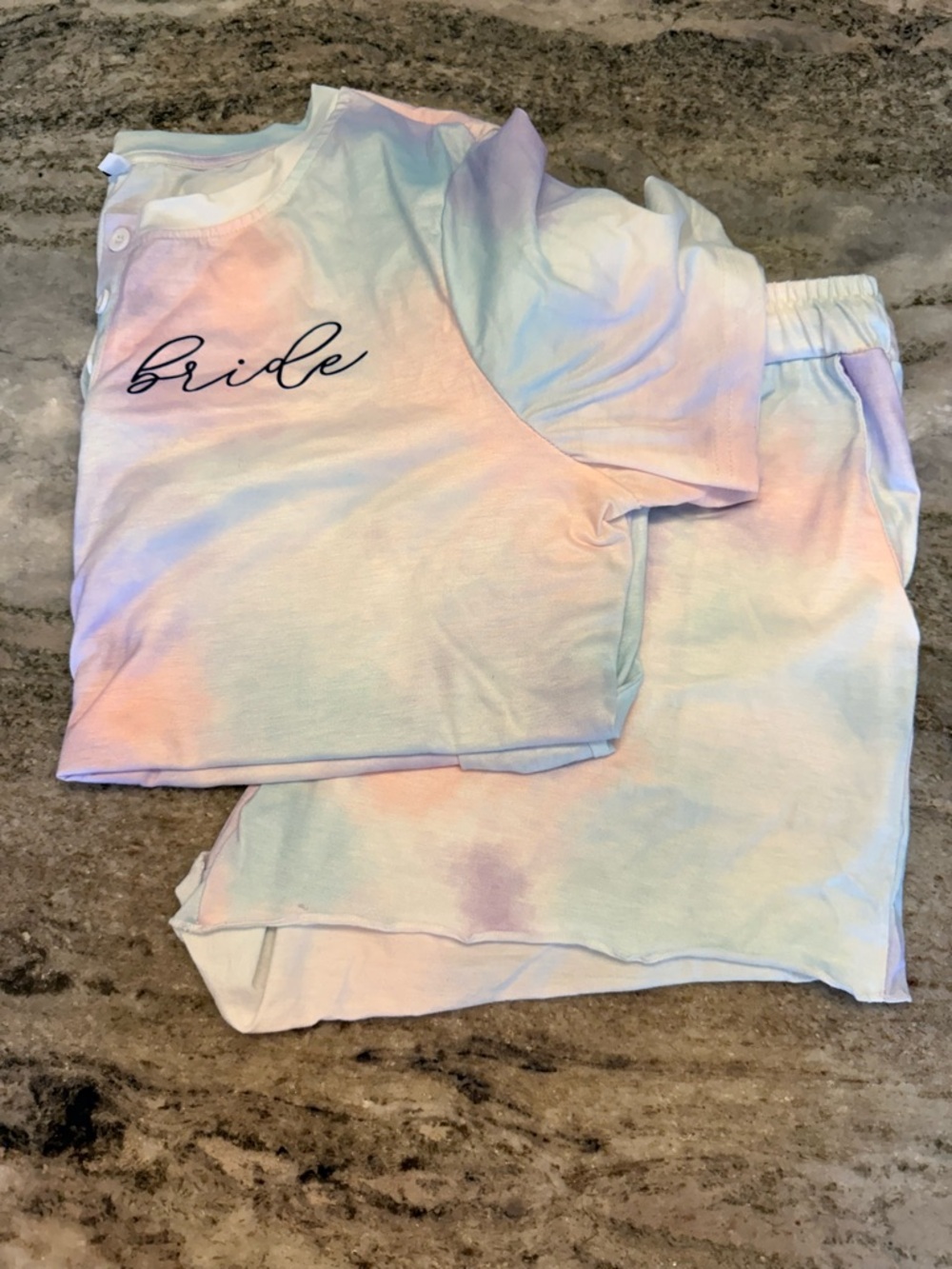 Tie-Dye Pastel Pajama Set - Bride Script